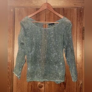 Shimmering Green Long Sleeve Top